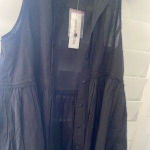 Most flattering urban outfitters black crispy airy cotton babydoll dress !!!!